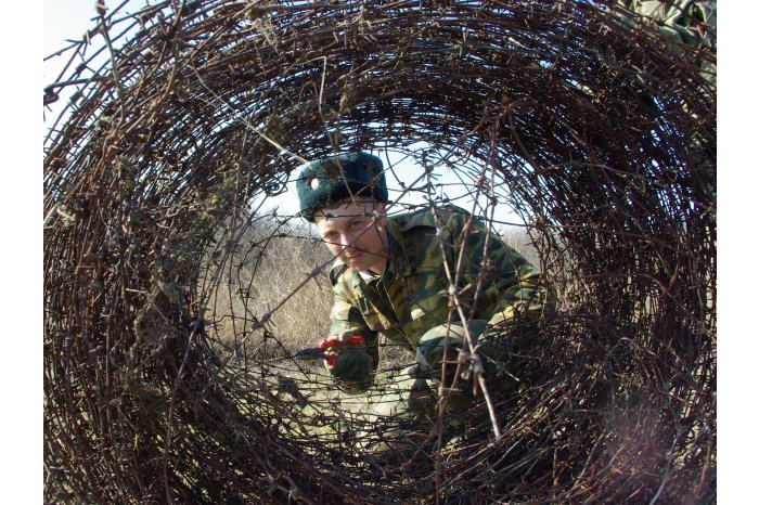 10 February 2010. Disassembling of barbed wire along Prut river started in Moldova 
