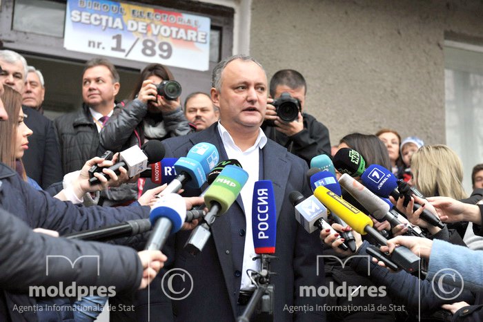 13 ноября 2016 года. Игорь Додон избран президентом Республики Молдова